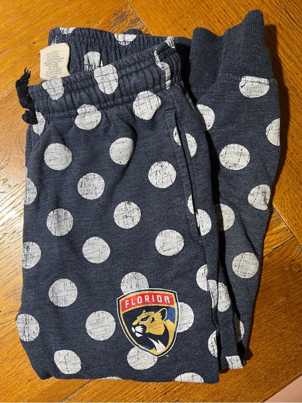 Florida Panther Kids Navy Polka Dot Sweatpants